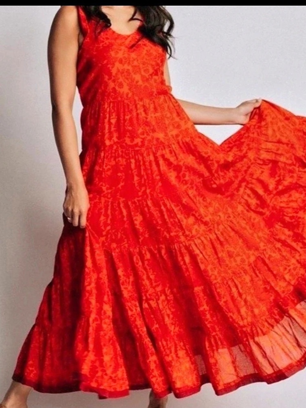 Free People Kikas orange Floral  Dress size S